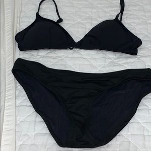 Jcrew black swimsuit top: medium bottom: xs